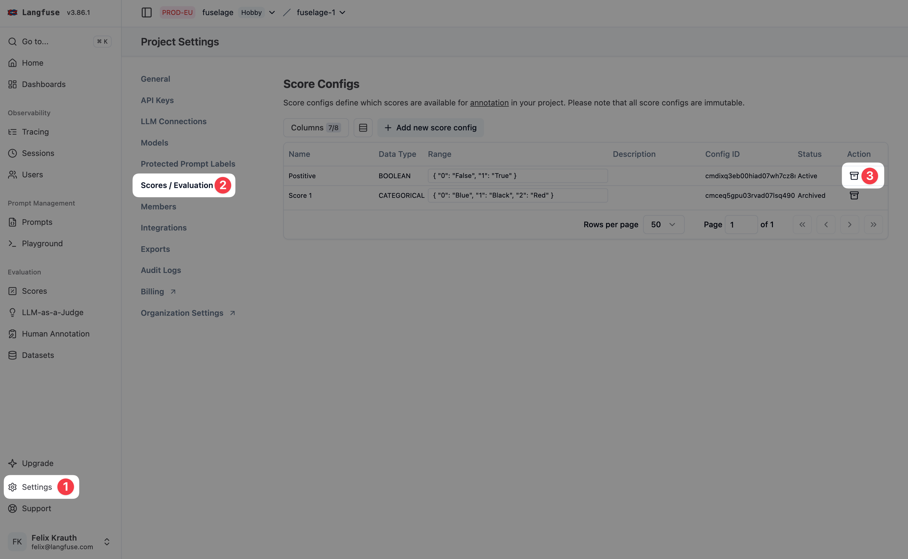 Score Configs
